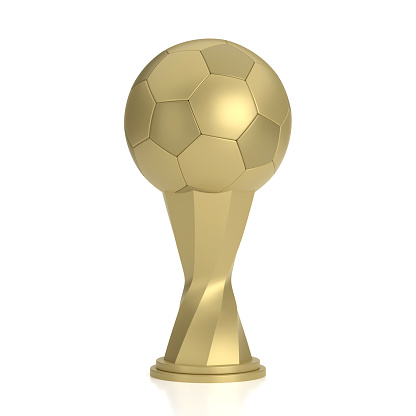 Trophy Golden Soccer Ball. World Cup Concept.