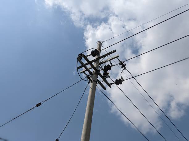 istock electric pole to connect electricity 1422217364