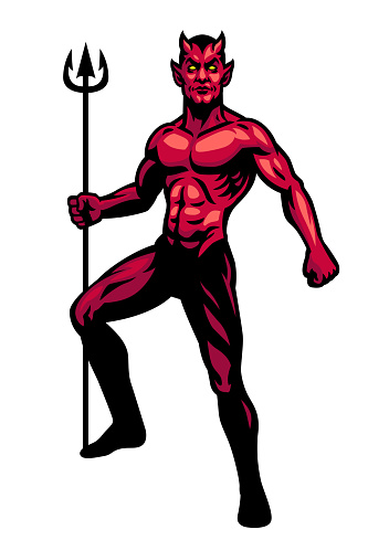 Vector of Full Body pose of Devil Mascot Character