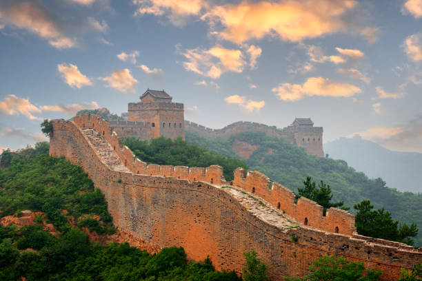 gran muralla china en la sección jinshanling - norte de china fotografías e imágenes de stock