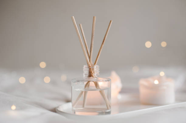 istock Liquid home perfume with sticks in bottle 1422232673
