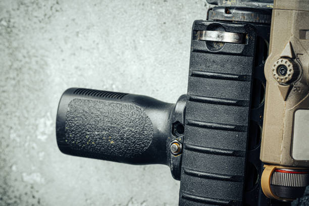 istock Modern weapon series. US Army assault rifle, close up. 1422233621