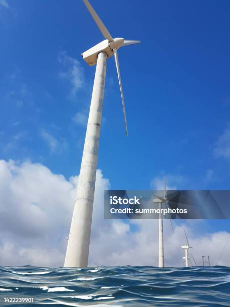 Windenergy Park Wind Generators In Andros Island Greece Stock Photo - Download Image Now