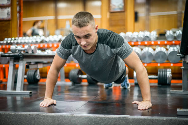 Man doing exercises in the gym