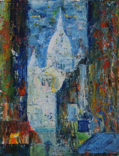 istock Montmartre street Paris art painting 1422248824