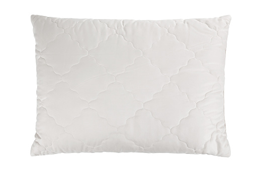 down pillow with cotton cover, isolate on a white background