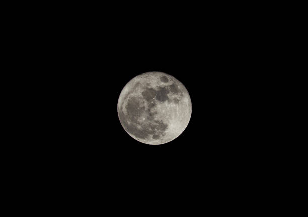 istock Night sky with full moon on black background full moon lunar cosmos astrology 1422252049