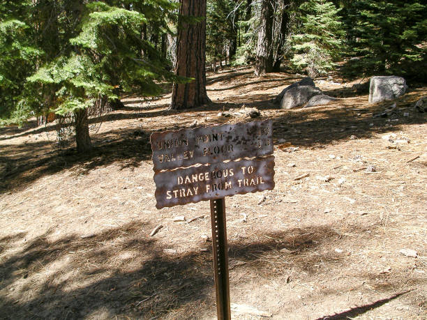 istock Danger sign while walking down trail on Glacier Point 1422254771