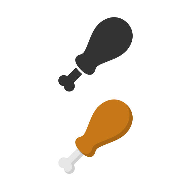 Chicken Leg Icon. Scalable to any size. Vector illustration EPS 10 file. meat cartoon stock illustrations