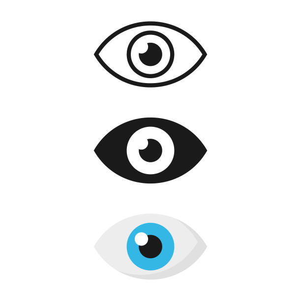 ilustraciones, imágenes clip art, dibujos animados e iconos de stock de conjunto de iconos de ojos. - ojo