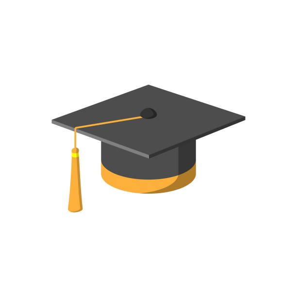 Graduation Cap Icon. Scalable to any size. Vector illustration EPS 10 file. graduation hat stock illustrations