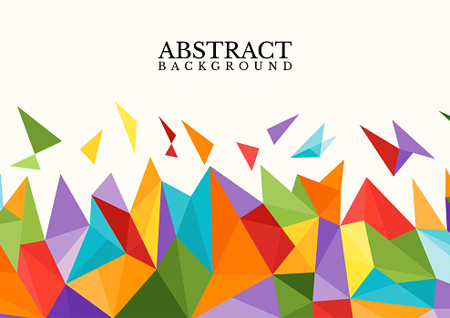 Abstract colorful geometric vector background. Colorful rainbow polygon background