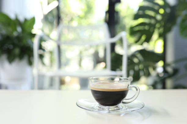istock Coffee glass cup on white table indoor drinking 1422258669