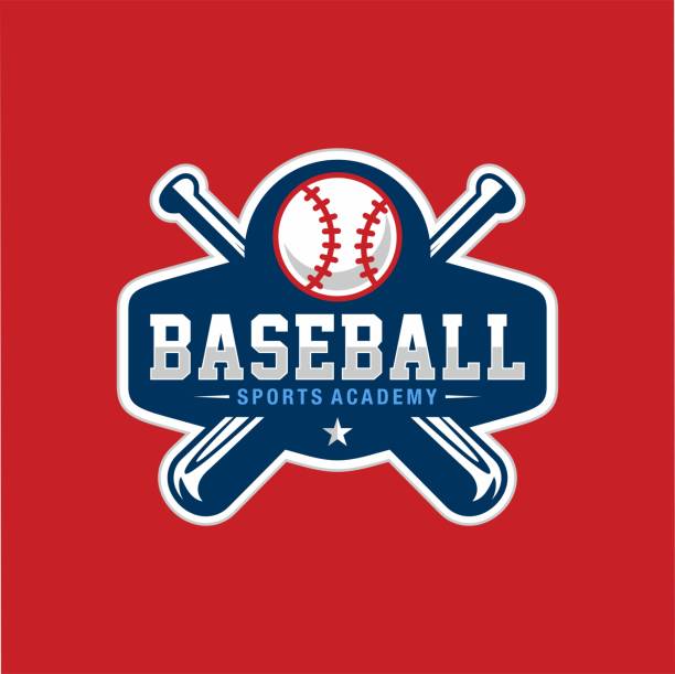 ilustraciones, imágenes clip art, dibujos animados e iconos de stock de icono del equipo de béisbol diseño de plantilla - baseball background