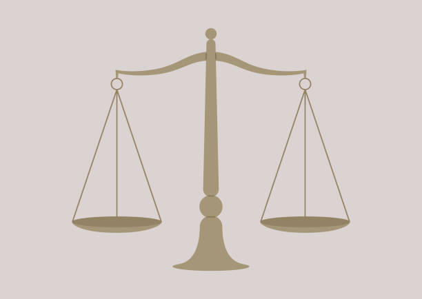 Antique metal scales, Righteousness and justice concept, balance and equality Antique metal scales, Righteousness and justice concept, balance and equality libra stock illustrations