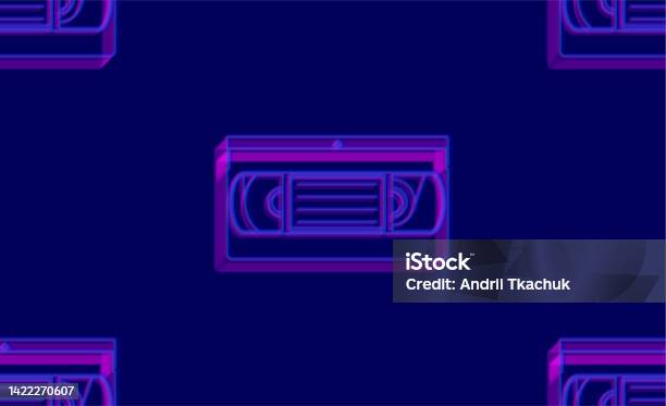 Patterns Vhs Seamless Pattern Vhs Cassette Blue Neon Style Seamless Pattern Retro ...