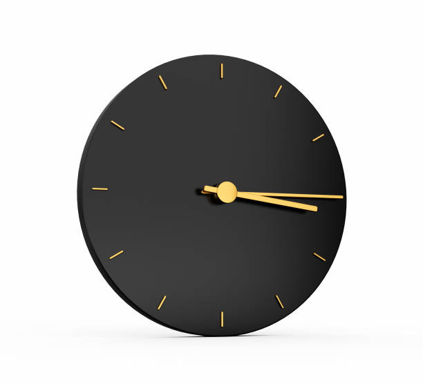 istock Premium Gold Clock icon isolated 3:15 o clock quarter past Three on black icon background. Three fifteen o'clock Time icon 3d illustration 1422275449