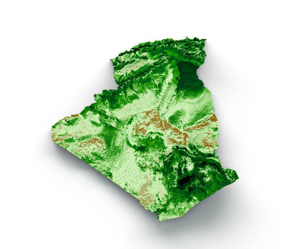 istock Algeria Topographic Map 3d realistic map Color 3d illustration 1422275698