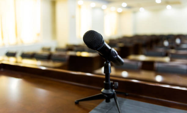 istock Speaker's table in the conference room 1422277431