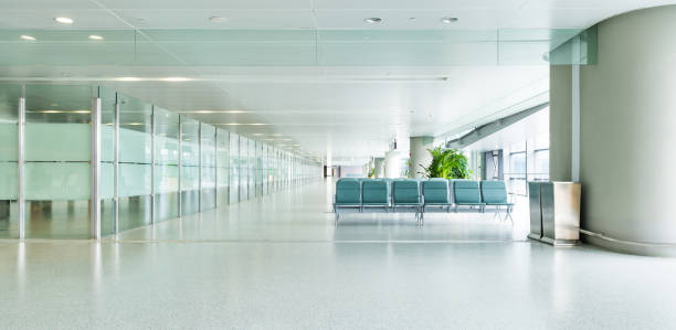 istock Empty departure lounge in airport 1422277483
