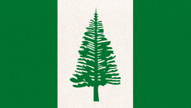 bandeira da ilha norfolk. bandeira nacional da ilha norfolk. bandeira do país ilha - 16626 - fotografias e filmes do acervo