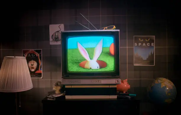 Photo of TV with cartoon movie