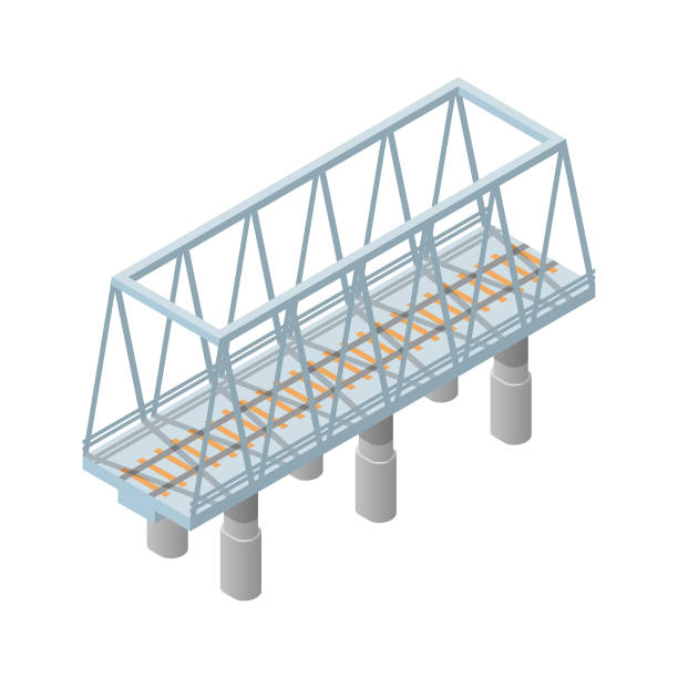 istock Abstract Isometric 3D Railway Bridge Town City Urban Infrastructure Isolated Vector Design Style 1422293623