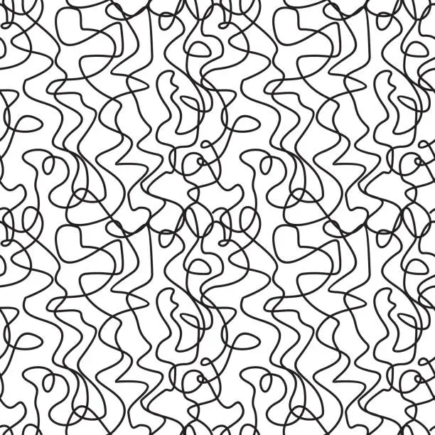 Vector illustration of Tangled Ropes Seamless Pattern