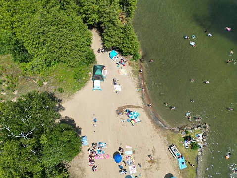Balsam Lake Provincial Park is located up north Toronto, Canada. Here the beautiful beach available for day use visitors and campers with plenty parking spots and shelters for picnics and group parties