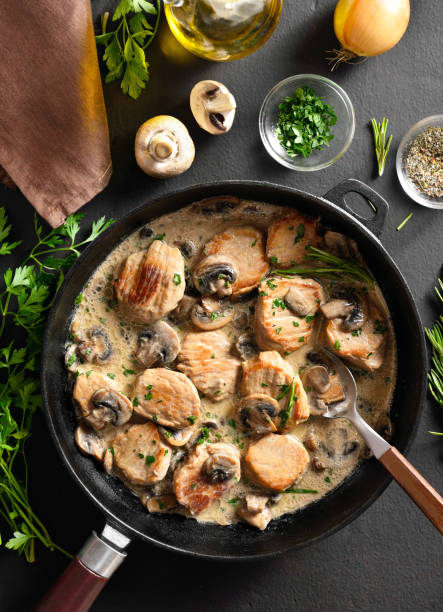 istock Pork medallions in mushroom gravy 1422305666