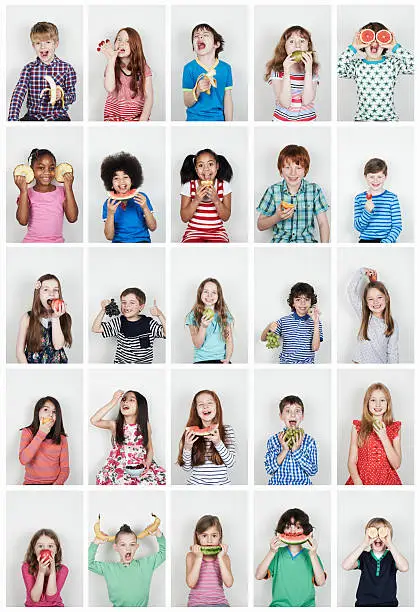 Photo of Group of children eating fruit