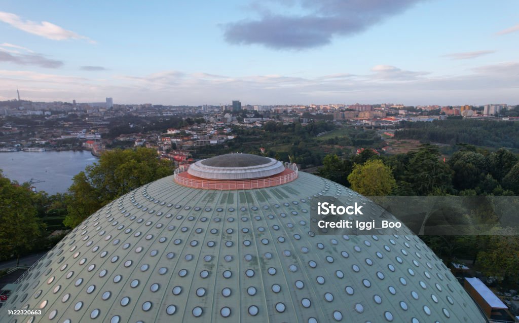 The Crystal Palace in Oporto city Aerial view of The Crystal Palace near Douro river in the city center of Porto city. Portugal Architecture Stock Photo