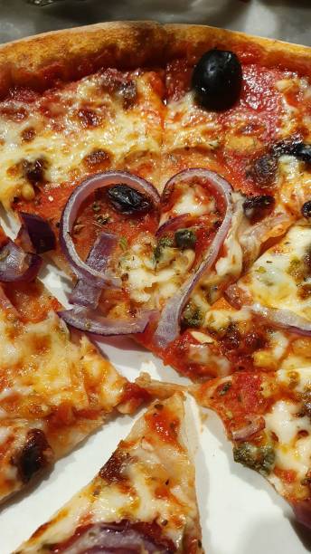 Heart shaped pizza