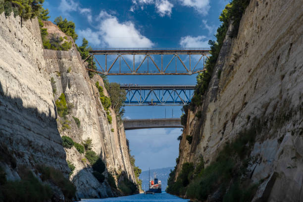 Corinth channel in Greece - travel background