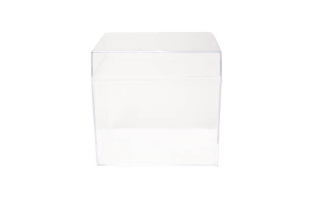 istock Front view of a transparent box on a white background 1422326052