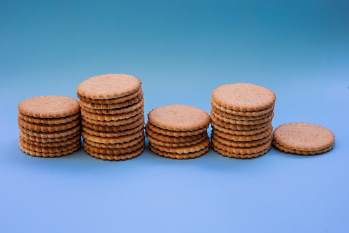 cookies on blue background
