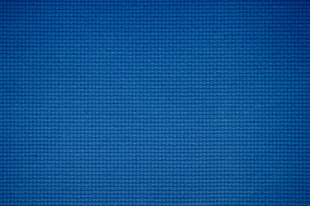 istock Closeup of blue fabric texture for background used. Pattern blue dark denim, linen, natural cotton satin textile textured cloth burlap seamless blank. Wallpaper material or artistic wale canvas decor. 1422347765