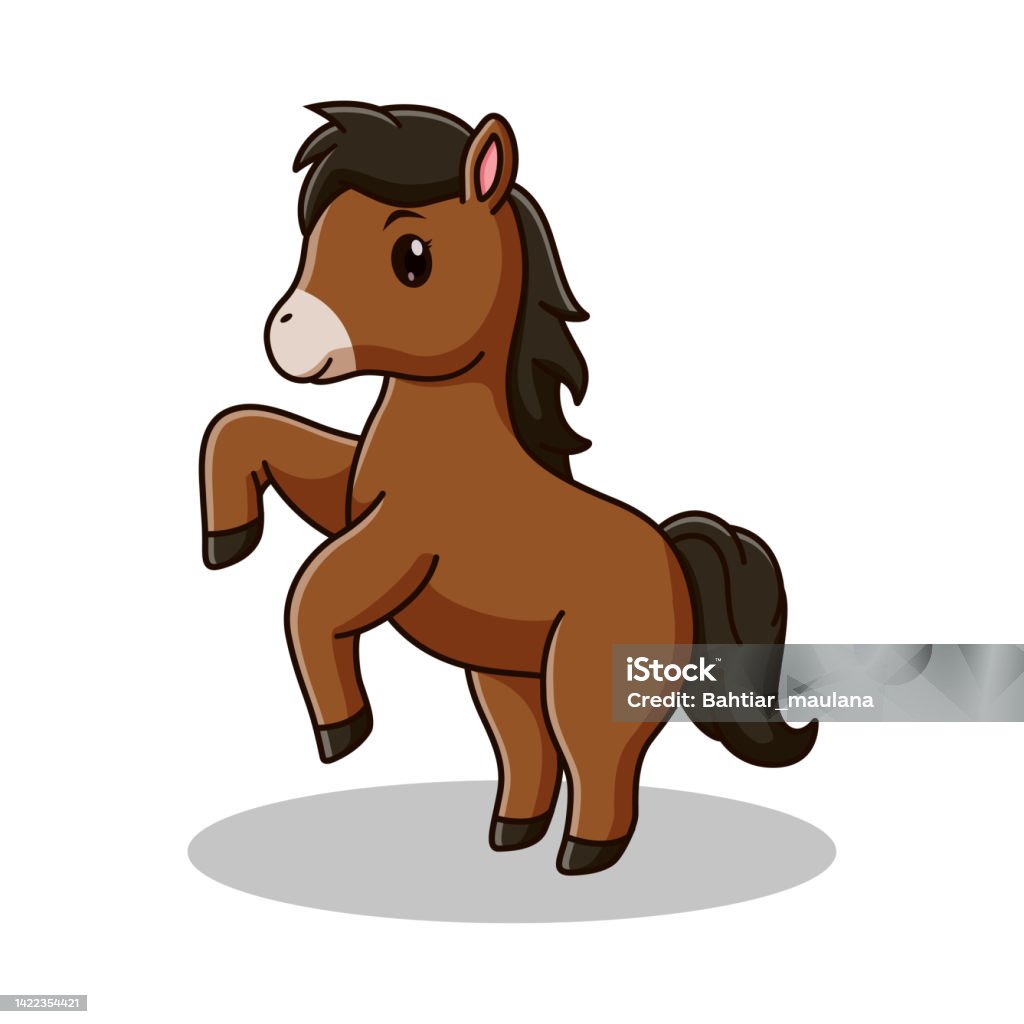 Phim Hoạt Hình Ngựa Dễ Thương Bị Cô Lập Trên Nền Trắng Khái Niệm ...