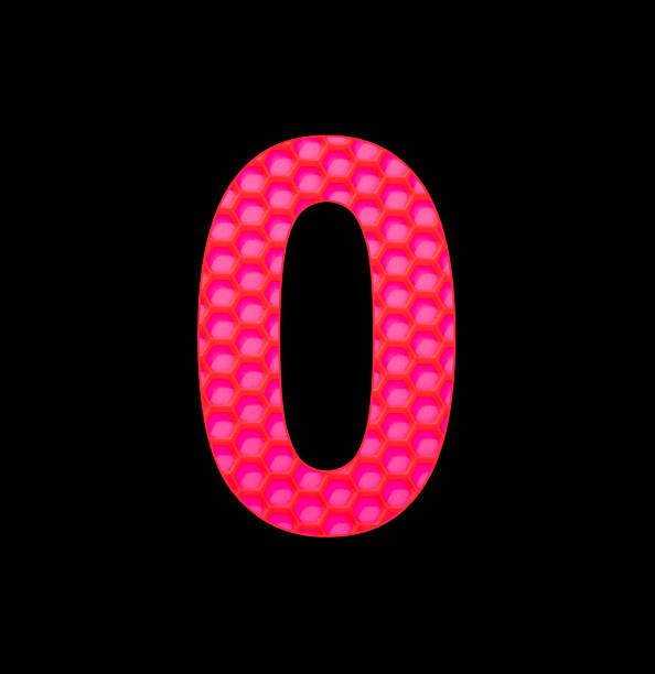 istock Number 0 - Digit zero on the background of red silicone hexagonal 1422354489