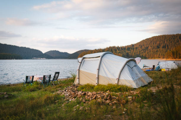 istock Camping by the lake 1422359405