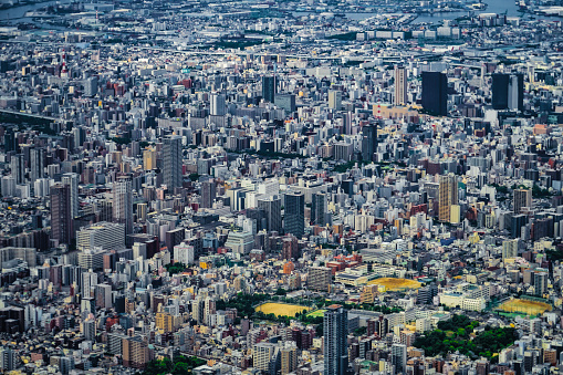 Osaka townscape seen from the sky