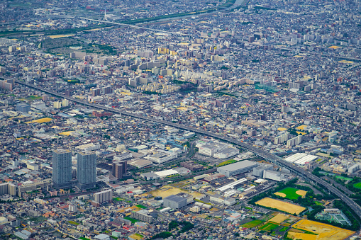 Osaka townscape seen from the sky