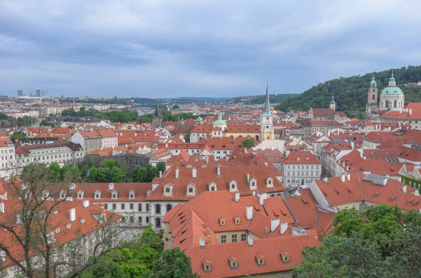 istock Prague cityscape panorama 1422364824