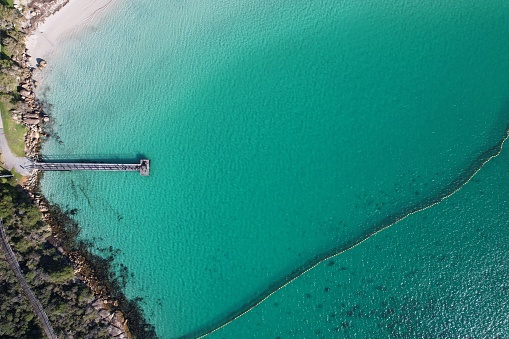 Aerial view of the jetty and swimming area at Albany in Western Australia
