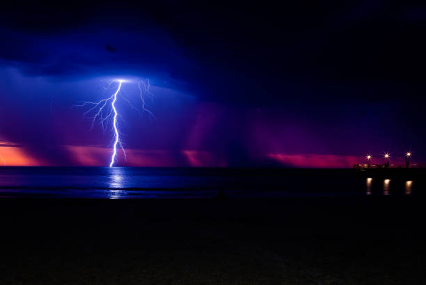 istock Thunderstorm lighting in Glenelg South Australia 1422374840