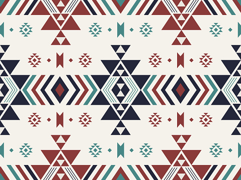 Ethnic geometric pattern. Vector southwest aztec geometric shape colorful seamless pattern background. Use for fabric, textile, ethnic interior decoration elements, upholstery, wrapping.