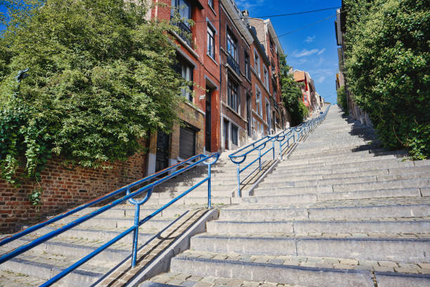 Montagne de Bueren famous 374-step staicase in Liege, Belgium