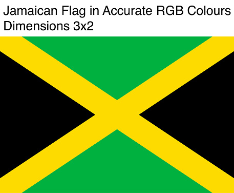 Jamaican flag in accurate RGB colors (dimensions 3x2).