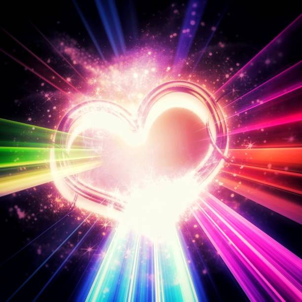 istock 3D illustration of an exploding colorful light heart 1422396650