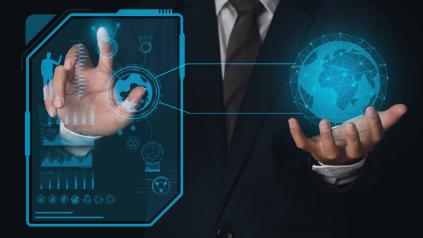 istock Businessman action Plan strategy concept on virtual screen and holding global network. concept of global business. 1422396804
